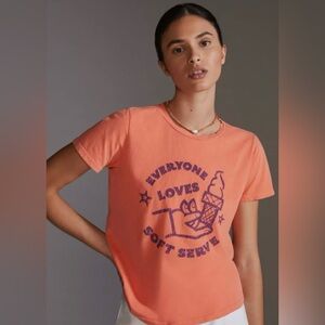 NWT Mother Itty Bitty Goodie Goodie Soft Serve Tee Orange Graphic T-Shirt Size M